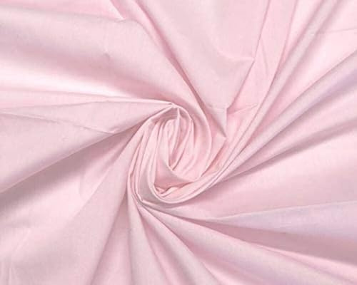 Plain Pink Polycotton Fabric for Dressmaking, Art & Craft, Sewing, Quilting | 45'' - 115 cm Wide| Precut Length 5m