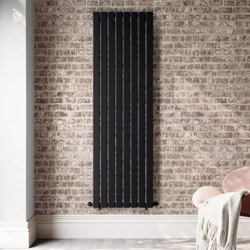 Matt Black Double Flat Panel Vertical Radiator 1600x560mm (1600x67x350)