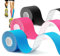 Sport tape Kinesiologie Tape Physio Tape 5X5cm Wasserfestes & Hautfreundliche Kinesiotape, für Knieschmerzen, Ellenbogen und Schulter (blau/schwarz/rosa)