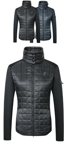 Covalliero - Damen Combijacke | Übergangsjacke mit Doppelkragen | Steppjacke mit 2-Wege-Reißverschluss & 3 Einschubtaschen | Reitjacke in Black | Reitbekleidung in S