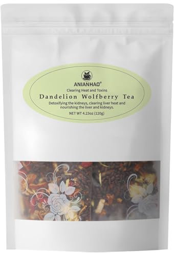 Dandelion Wolfberry Tea for Liver Health, Kidney Health Goji Berry Chrysanthemum Tea, Seven Herbal Ingredients Natural Blend, Dandelion Chinese Wolfberry TeaBags (12Pcs/Bag)