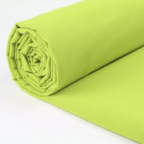 A-Express 100 % bomullstyg – 60 tum 150 cm brett – vanligt bomullstyg per meter – perfekt för quiltning, sömnad, klädtillverkning, gardinfoder, kassar, sängkläder, örngott – pistasch 5 meter
