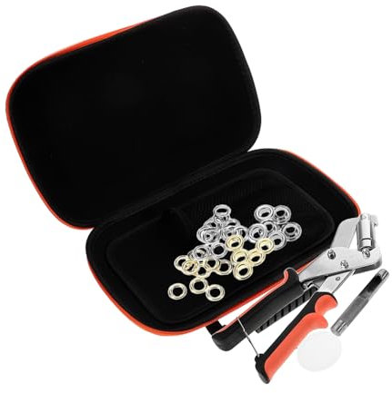Operitacx Kit De Herramientas Para Ojales De Metal y Lona Portátil y Manual Para Instalación Tela y Bolsa Juego De Alicates Profesional