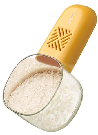 Cuchara medidora de café, cuchara medidora de arroz con escala interior, a prueba de humedad para perros, gatos, alimentos, servir, cocinar, hornear, cocina, panadería