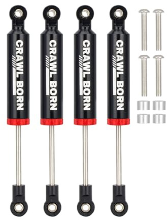 4pcs RC Shock Absorber Damper Internal Spring Built-in Spring for 1/10 RC Crawler Car Axial SCX10 I II III 90046 D90 RBX10 Wraith TRX4 MST Redcat Upgrade Parts (Black,100mm)