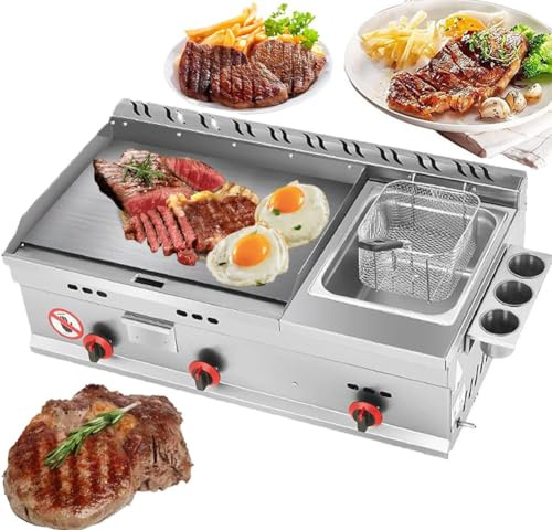 Padella Teppanyaki in acciaio inox con cestino per catering all'aperto e cottura di bistecche