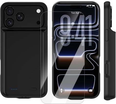 Giabuao Funda de Batería para iPhone 17 Pro MAX (6.9 Pulgadas), Cargador Portátil de 8500 mAh, Funda Ultrafina con Batería Extendida, Cargador de Teléfono Y Funda Protectora con Función de Carga para