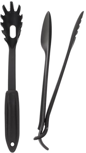 Happyyami Pinzas para Espaguetis y Comida de Nailon Reutilizables 2 Piezas, Accesorio Ligero para Cocina y Buffet, Ideales para Barbacoa y Picnic, Utensilios Domésticos para Servir Pasta