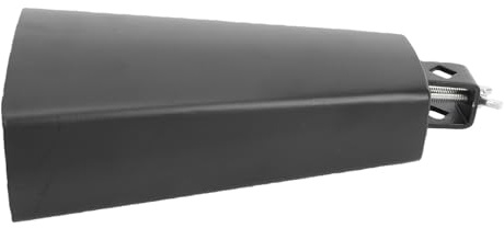Bewinner Cencerro de Metal de 8 Pulgadas, Instrumento de Percusión Manual con Palo de Madera de Haya para Kits de Batería, Tuerca Ajustable para una Configuración Flexible y Sonido Resonante
