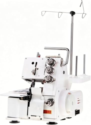 Máquina De Coser Overlock Eléctrica De Alta Resistencia, Remalladora De Puntada De Cobertura Rosa para Adultos, Grosor Máximo De Costura De 3,5 Mm, Ancho De Overlock De 4 Mm/5 Mm. White