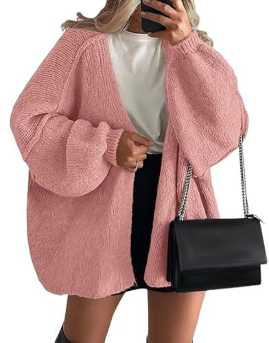 Gilet Cardigan Oversize pour Femme, Ouvert sur Le Devant, Style décontracté