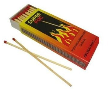 SUPER FOC Fósforos de Seguridad Extra Largos para Encendido de barbacoas y Fuegos (5 cm)