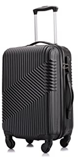 Flymax 55x35x20 4 Wheel Super Lightweight Cabin Luggage Suitcase Hand Carry on Flight Travel Bags On Board Fits Flybe Easyjet Ryanair Jet 2 BA Black