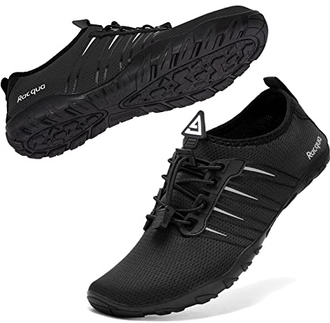 Racqua Pool Shoes Quick Dry Barefoot Water Aqua Sport Beach Swim Surf Diving for Men Women Black 9 Women/8 Men