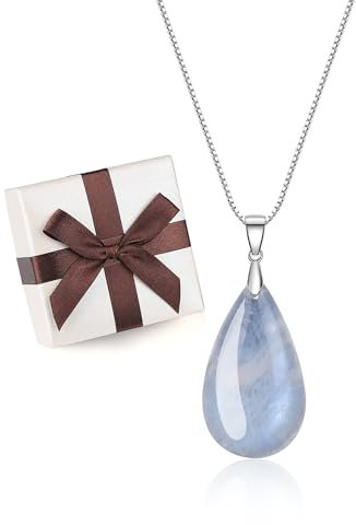 COAI Geschenkideen Damen 925s Halskette aus Edelsteine Träne der Engel Anhänger aus Mondstein