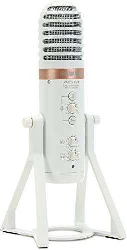 White Live Streaming Microphone with Mixer/USB Interface