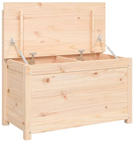 vidaXL Sitzbank mit Stauraum Truhenbank Holzbank Flurbank Truhe Bank Massivholzbank Sitztruhe Holztruhe Wohnzimmer 80x41x77cm Massivholz Kiefer