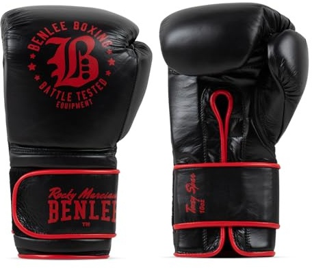 Benlee Leather Sparring Boxing Gloves TOXEY Spar 16 oz Black/Red, 199517