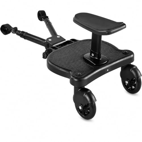 Youyijia Kiddy Boards Portable Buggy Board with Seat Pram Standing Board 360° Rotation,Pram Accessory Universal for Children from 2-7 Years Up to 25kg