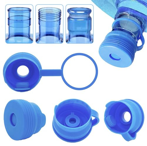 DysanVica 3 & 5 gallon vattenkanna lock – [4 st] återanvändbar silikon vattenflaska för 55 mm standard/skruv/krontoppar, vattendispenser ersättningslock, icke-spill och läckagefri – 4-pack