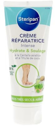 Steripan - Crème Réparatrice Intense - Hydrate et Soulage - À la Centella Asiatica et à l'Huile de Coco - Pieds Très Secs et Abîmés - 75ml