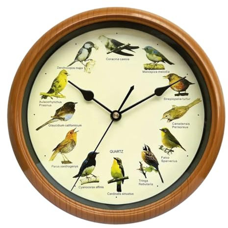 Sharplace Singende Vogel-Wanduhr, Wanduhr, kreative Moderne dekorative Wanduhr für Zuhause, Büro, Wohnzimmer, Dekoration