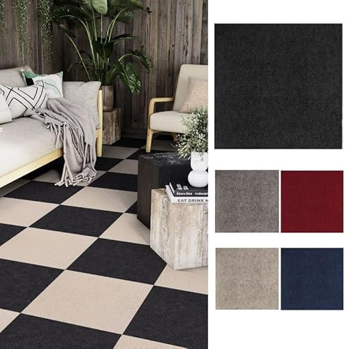 Pavimentos Arquiservi - Loseta de Moqueta - Caja de 20 Unidades (5m²) - Elaboradas en Polipropileno Antracita - Elegancia y Versatilidad para Hogares y Espacios Comerciales