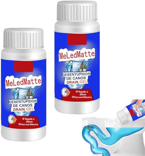 Leistungsstarkes Rohr-Baggermittel, Meledmatte Toiletten-Rohrreiniger, Haushaltsabfluss Verstopfungsentferner Pulver, komplettes Rohr-Baggermittel, für Küchenspüle Rohrreinigungswerkzeug (2pcs)