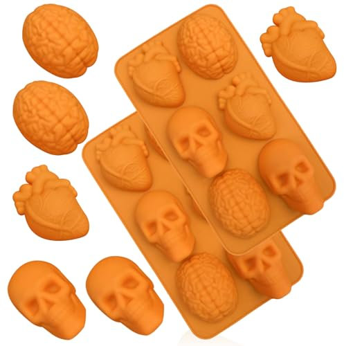 2er-pac Halloween silikonformen backen, gehirn puddingform, Kreative Halloween Form Dessertform, Küche Backen Dekoration Werkzeug, Halloween-Kuchen-Form Pudding Jello Dessert Brotschimmel