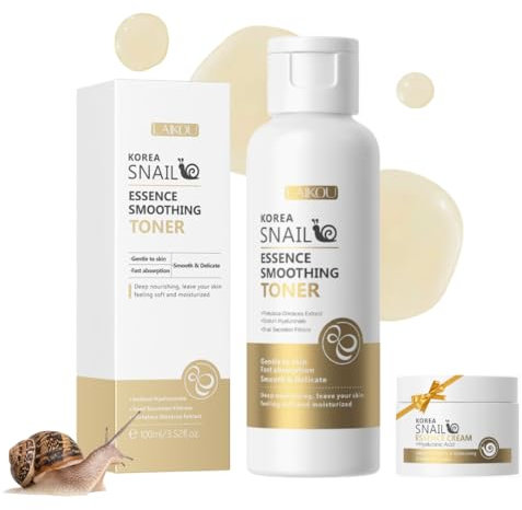 RAMCI ESSENTIALS- 2 in 1, Tonico Viso Coreano Astringente Pori 100 ml e Crema Bava di Lumaca Idratante viso con Acido Ialuronico 25g, Antirughe, Rassodante per Skin care Coreane Donna e Uomo