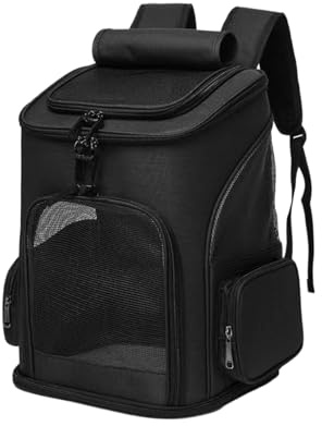 Caja de transporte para gatos, plegable, portátil, extensible, mochila transpirable para mascotas, para coche, vuelo, visita al veterinario, cuidado, camping, viajes, paseos, transporte al aire libre