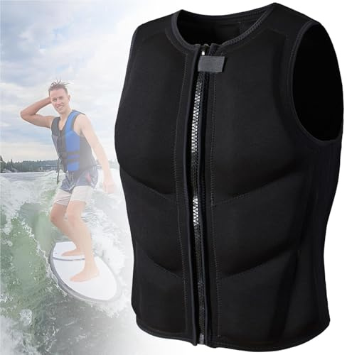 Swimming Vest High Buoyancy Swim Vest Neoprene Swimsuit Kayak Lifevest for Adults Swim Jacket with Adjustable Safety Buckle for Surfing Kayaking Swimming Rafting(2XL78-90KG)