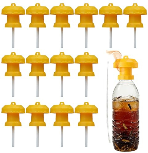 Trampas Avispas plástico,Haoyanger 15PCS Reutilizables Trampa para Moscas Protector Atrapa Avispas para Colgar,Trampa Plástico para Insectos,Moscas Interior y Exterior Jardín Granja