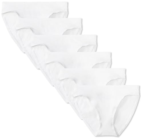 Amazon Essentials Braguita de bikini de algodón (disponible en tallas grandes) Mujer, Pack de 10, Blanco, 46