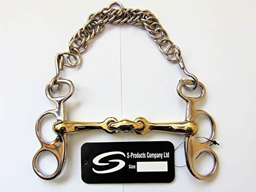S-Products EQUESTRIAN BUTTERFLY PELHAM DOUBLE JOINTED LOZENGE GERMAN SILVER HORSE BIT (6.25)