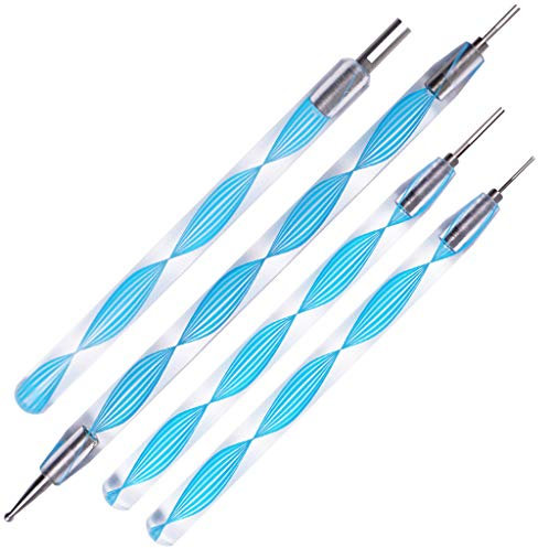 JUYA Quilling Utensili Scanalati con Testa Dell'acciaio Inossidabile (Azul, 4-pc conjunto)