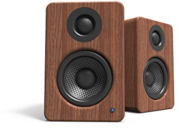 Kanto YU2 Powered Desktop Speakers | 3 Composite Drivers | 3/4 Silk Dome Tweeter | Class D Amplifier | 100 Watts | Built-in USB DAC | Subwoofer Output | WALNUT | Pair