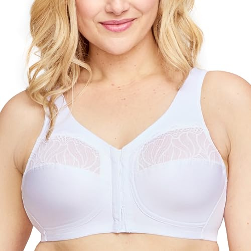 Glamorise MagicLift Natural Shape Front-Closure Wirefree Bra 1210 (Women's & Women's Plus) White