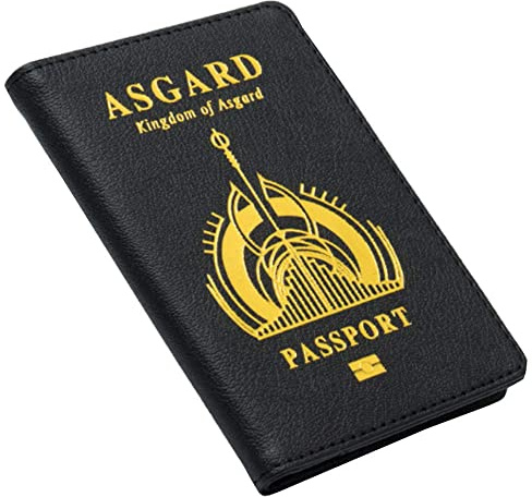 Étui de passeport en similicuir imprimé Royaume de Wakanda avec emplacements pour cartes et billets, Noir-g, Taille unique