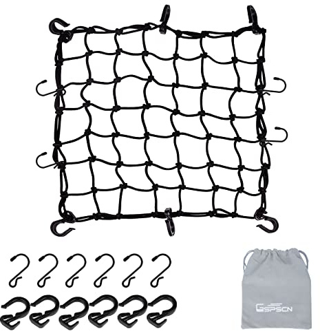 GSPSCN filet robuste moto, 40,6 x 40,6 cm, extensible 119,4 x 119,4 cm, maille 5,1 x 5,1 cm, 12 crochets
