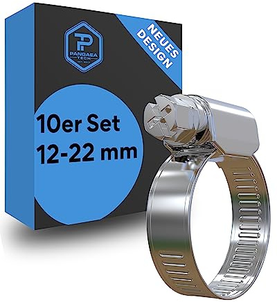 Pangaea Tech Edelstahl Schlauchschellen 12-22mm 10 Stück - Profi Qualität nach DIN 3017 (W2)