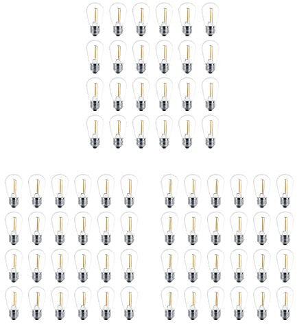 Censous Confezione da 72 lampadine a LED S14 da 3 V, infrangibili per esterni, luce solare