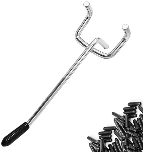 Nivithi 55 Pegboard Hooks 10cm Metal Tool Hooks for Pegboard | Metal Peg Boards for Walls Organise Garage Tools,Rubber-Capped Peg Board Hooks Secure Items Firmly,for Supermarket