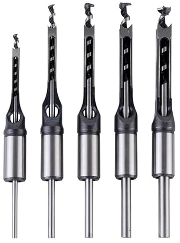 5 styck Fyrkanthålsborr, Fyrkantig stötborr, Fyrkantig träborr, Fyrkanthålsborr För Fyrkantiga Hål (6,4 mm/8 mm/9,5 mm/11 mm/12,7 mm) För Verktyg, Hålöppning
