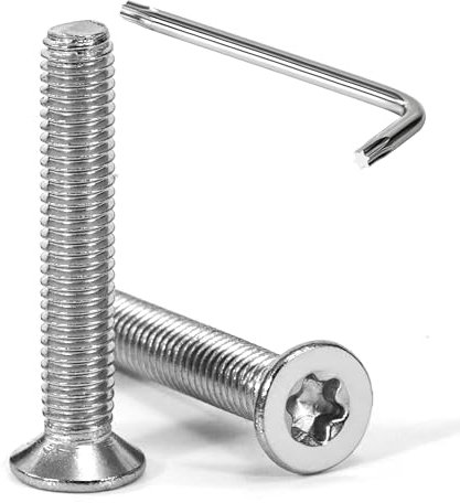 Tunejoy Vis à Tête Fraisée Torx M5 x 30 mm Vis à Six Pans Creux en Acier Inoxydable A2 V2A à Tête Fraisée Métaux avec Clé T25 Filetage Complet 20 Pièces