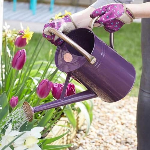 Garden Mile 9L Violet Purple Watering Can Outdoor All Year Round Plant Waterer Made From Galvanised Steel Metal Watering Cans For The Garden With Handle And Detachable Rose Rust-resistant
