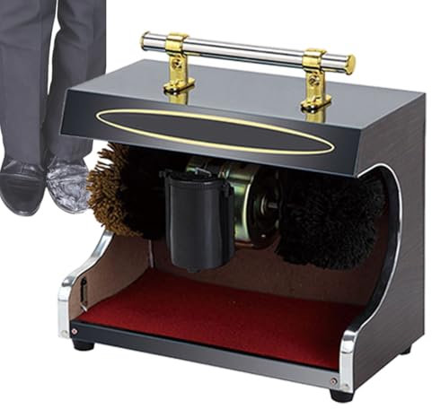Cireuse à chaussures électrique, kit de nettoyage et de polissage automatique pour la maison, l'hôtel, la banque, silencieux et facile à nettoyer.,Black
