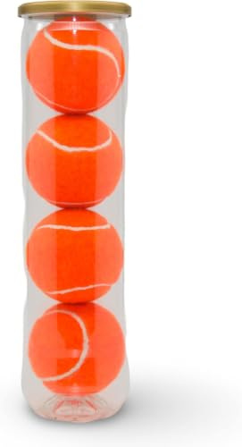 Price of Bath Coloured Tennis Balls (1 Tube of 4 Balls) | Type 2 ITF Standard | Made in UK | Perfect for Court Play, Training, or Dog Games! | Pick From Any Colour | (Orange)