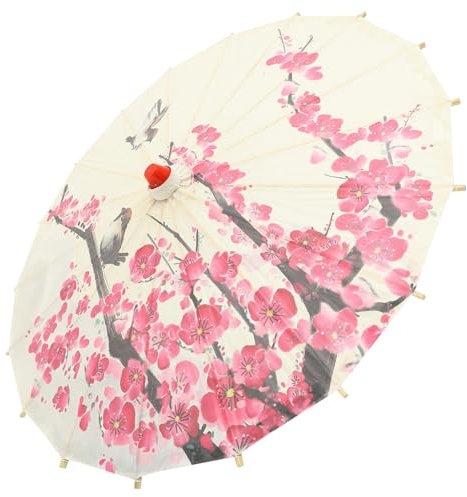 UKCOCO Sombrilla Decorativa Vintage Japonesa con Encaje para Bodas y Fotografía Accesorio de Fiesta y Cosplay Gran