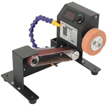 Lfhelper Mini Bandschleifer, 350W Elektrischer Trocken/Nass-Doppelnutzung Schleifmaschine mit Digitalanzeige, Multifunktionale Desktop Schleifer Polier-Schleifschärfer